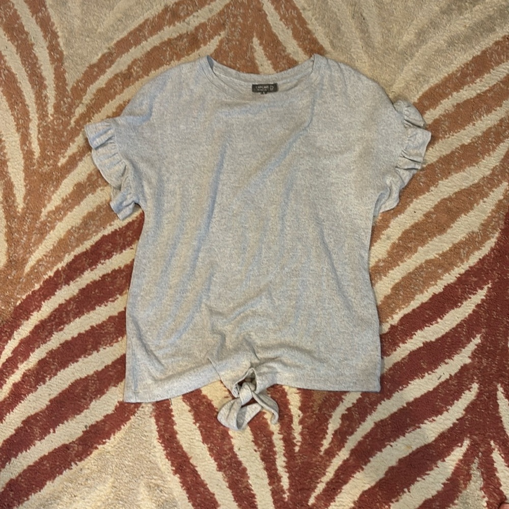 Grey ruffle shirt